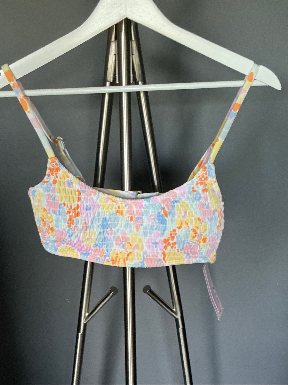 wild fable Pastel Floral Smocked Bikini Top - Pink, Yellow, Blue